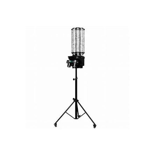 Intelligent Vertical Shuttle Machine – black and silver design on tripod stand for advanced badminton practice