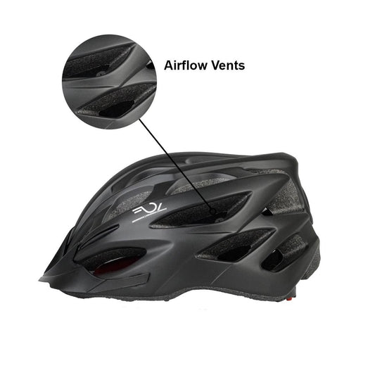 Black CM911 bicycle helmet highlighting airflow vents on the side.