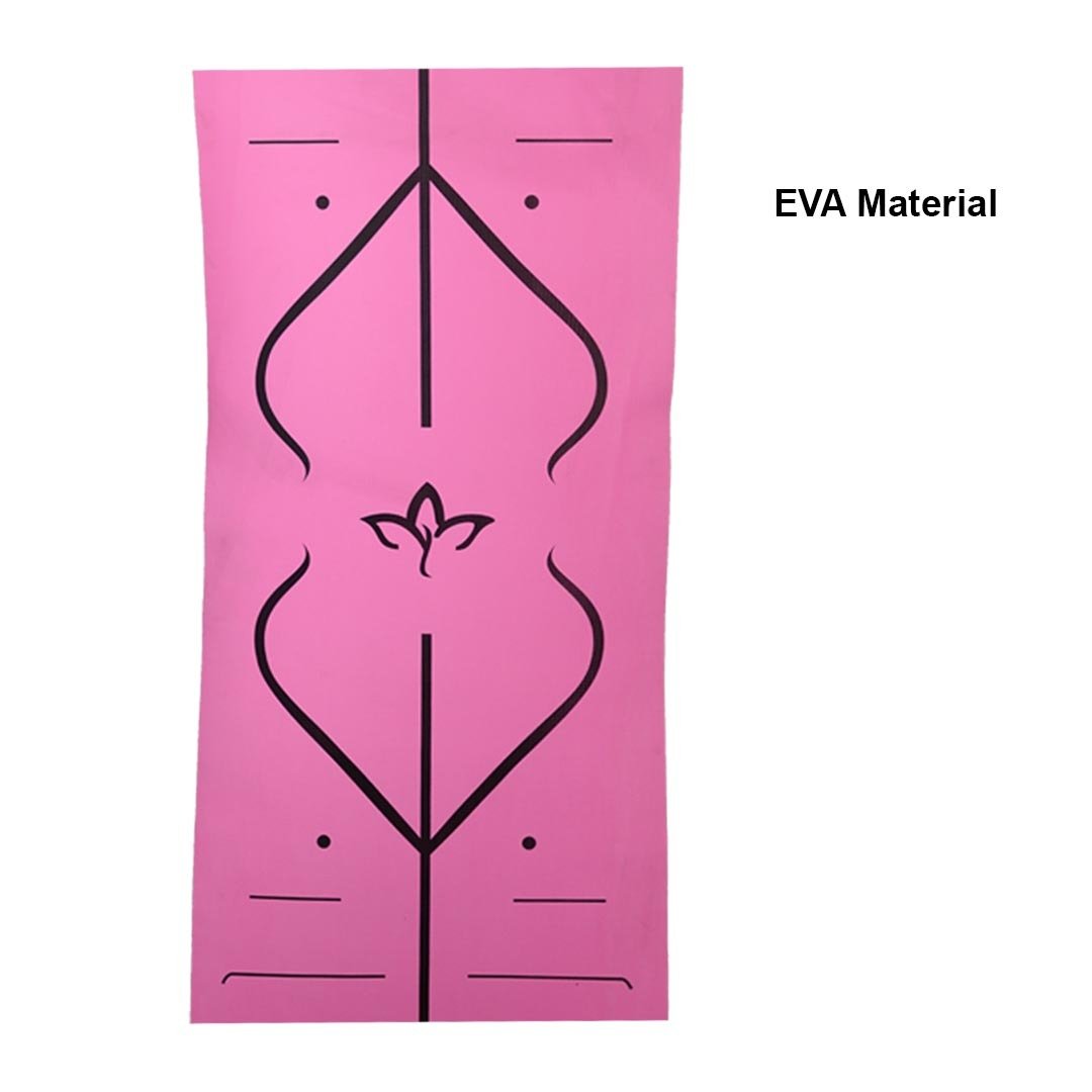 Eka Yoga Mat 4mm Printed – Full image of pink color mat made with EVA material, lightweight and easy to carry