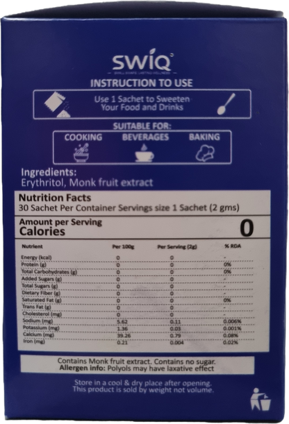 SWIQ: Monk fruit Natural Sweetener - Mono-Carton