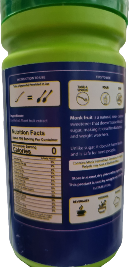 SWIQ: Monk fruit Natural Sweetener - Jar (100 gm)